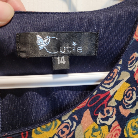 Cutie London dress with scissor/floral print UK size 14 - Picture 3 of 7